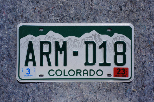 2023 Colorado Snow Mountains License Plate # ARM - D18