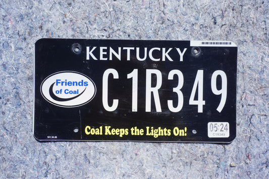 2024 Kentucky Black Friends of Coal License Plate - COAL KEEPS THE LIGHTS ON