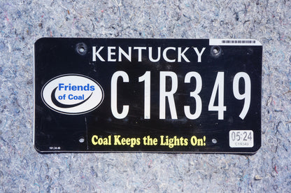 2024 Kentucky Black Friends of Coal License Plate - COAL KEEPS THE LIGHTS ON