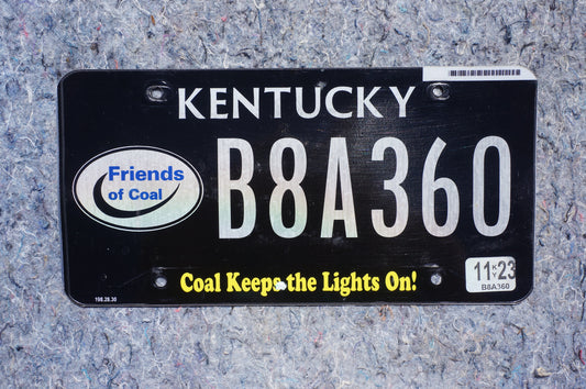 2023 Kentucky Black Friends of Coal License Plate - COAL KEEPS THE LIGHTS ON!