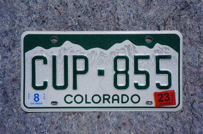 2023 Colorado Snow Mountains License Plate # CUP - 855