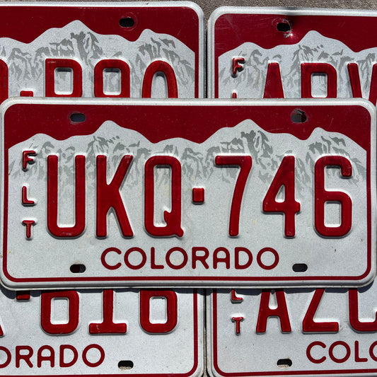 COLORADO LICENSE PLATES - RED Snow Mountains License Plate Tags Random #