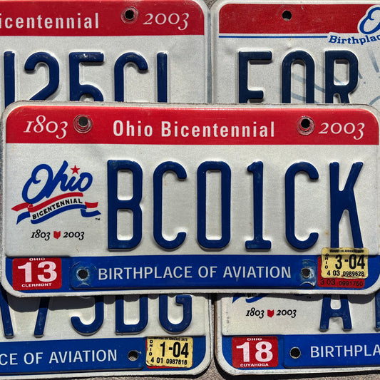 2003 OHIO BICENTENNIAL Graphic Vintage License Plate - BIRTHPLACE OF AVIATION