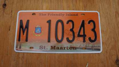 St Maarten Passenger License Plate The Friendly Island, part of Netherlands Caribbean island
