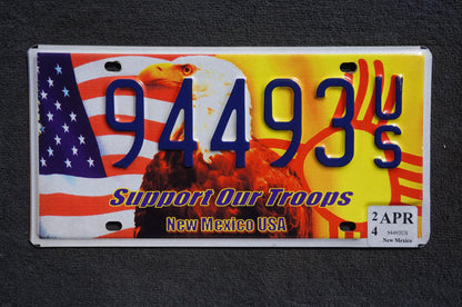2024 New Mexico SUPPORT OUR TROOPS Flag Eagle License Plate