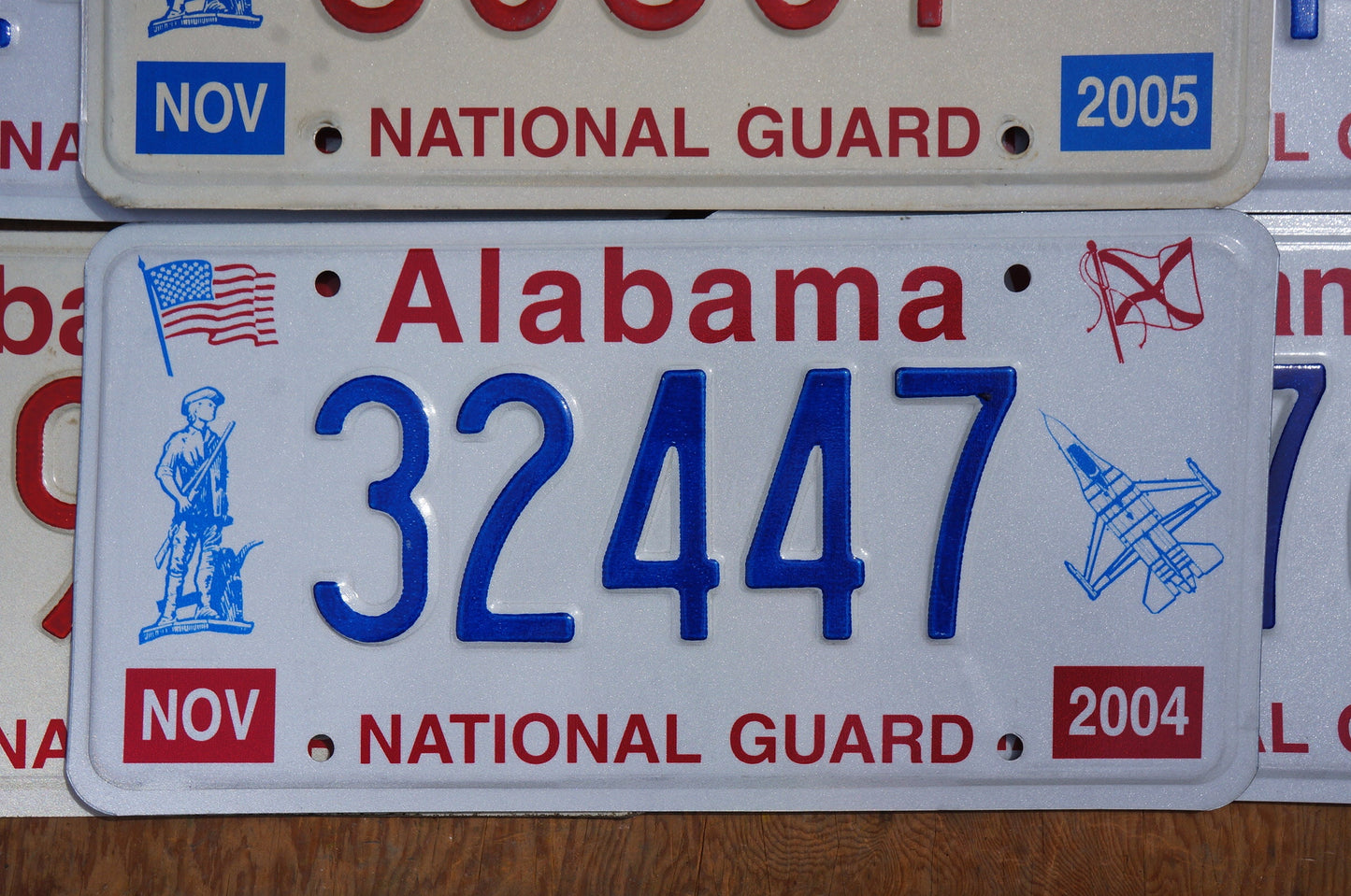 One or More - 2004 2005 2006 Alabama National Guard Soldier Airplane Flag License Plate