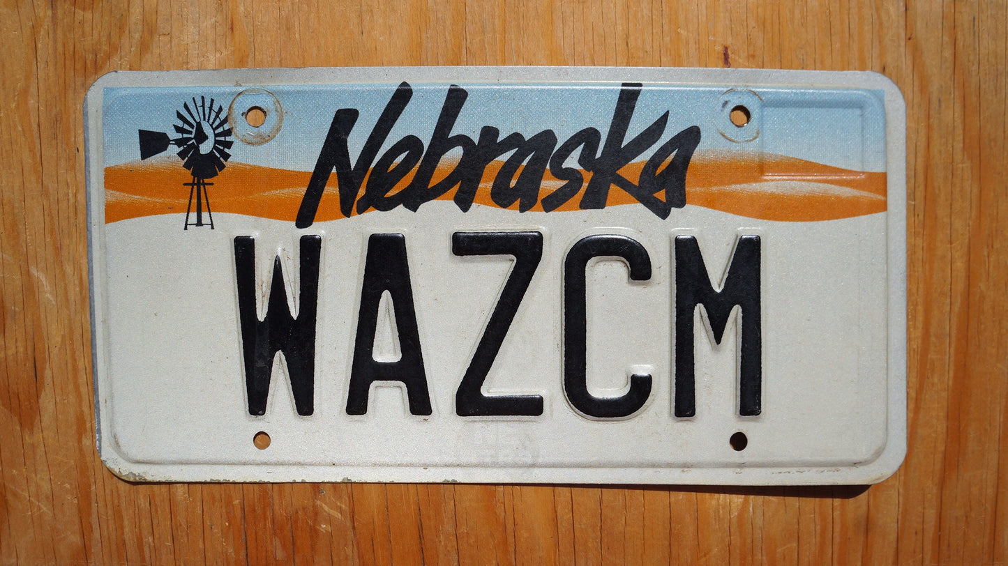 1990s  Nebraska Vanity WINDMILL License Plate # WAZCM