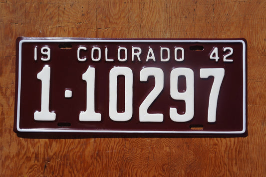 1942 Colorado Passenger License Plate