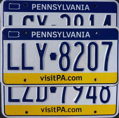 Pennsylvania License Plate: Blue & Yellow, Art Projects, Man Cave Decor