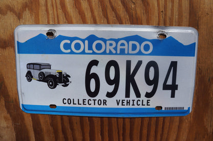 2000s Colorado COLLECTOR VEHICLE Blue License Plate Antique Car