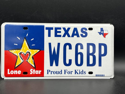 One or More - TEXAS Proud of Kids Graphic License Plate