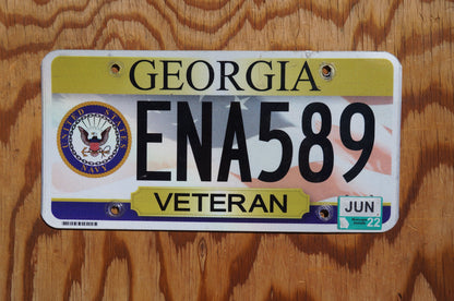 2022 Georgia US NAVY VETERAN License Plate