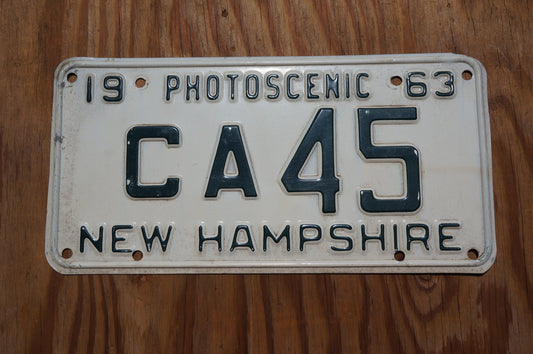 1963 PHOTOSCENIC New Hampshire Vintage license plate
