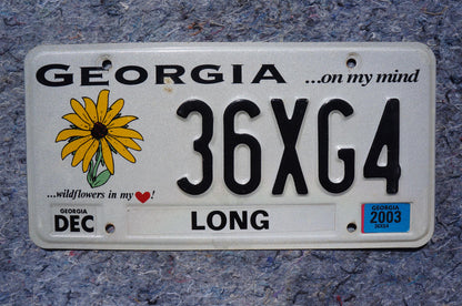 2003 Georgia Wildflowers in my heart License Plate - Sunflower
