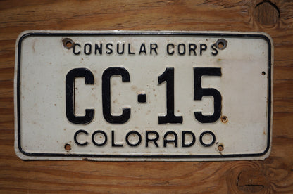 1960s Colorado CONSULAR CORPS License Plate