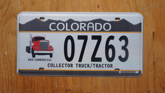 Colorado COLLECTOR TRUCK / TRACTOR Snow Mountains License Plate - Non Commercial