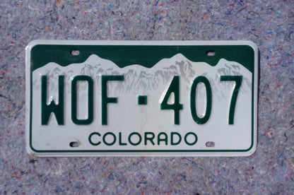 Colorado License Plate # WOF - 407 Woof