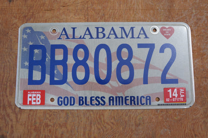 One or More - Alabama GOD BLESS AMERICA Graphic License Plate
