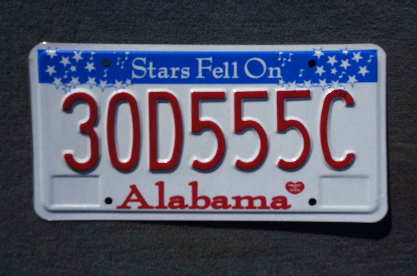 Alabama Stars Fell On Alabama License Plate #30D555C