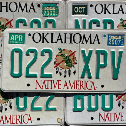 Oklahoma DREAM CATCHER Native America  Vintage Graphic License Plate Good Condition
