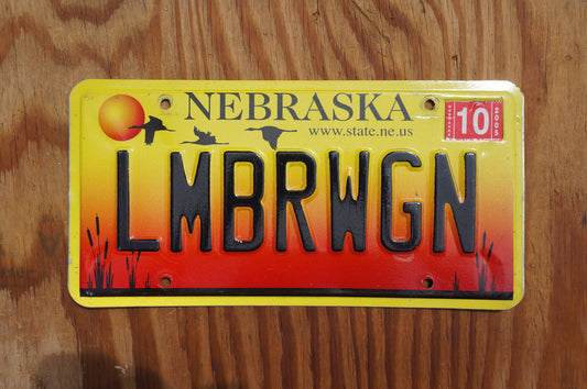 2005 Nebraska Vanity LMBRWGN License Plate LUMBER WAGON