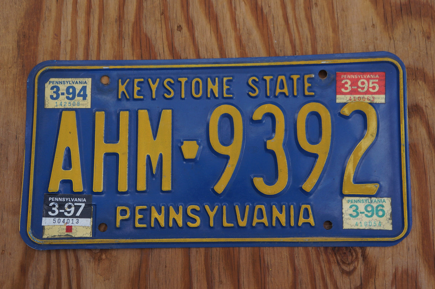 1994 1995 1996 1997 Pennsylvania KEYSTONE STATE Blue License Plate