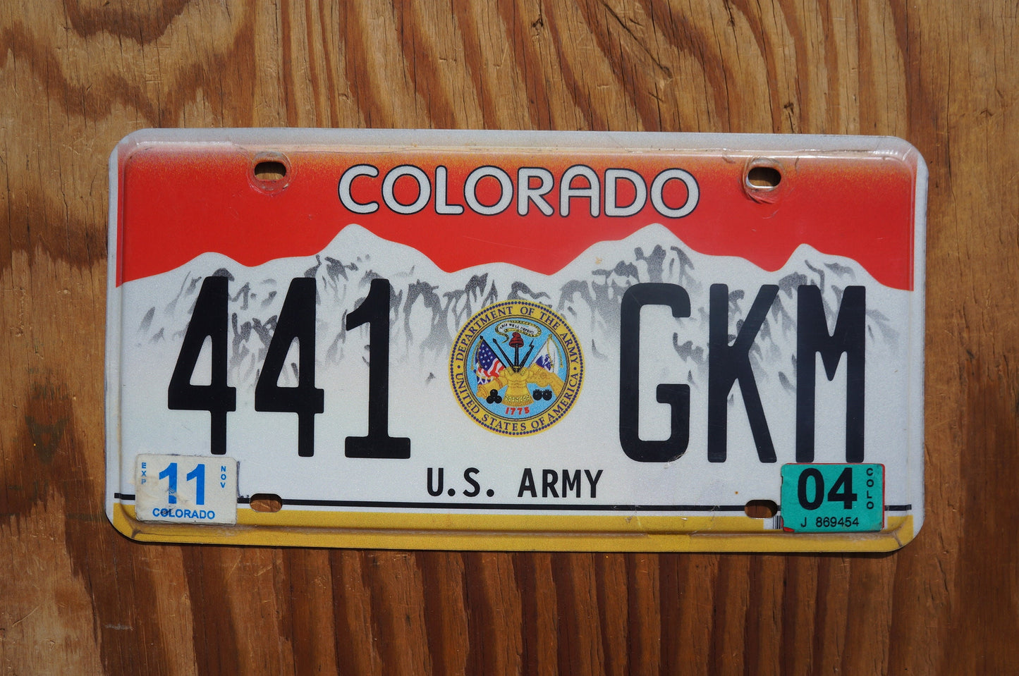 2004 Colorado US ARMY Red License Plate