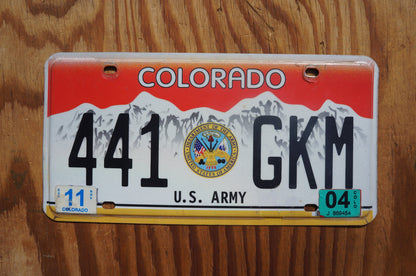 2004 Colorado US ARMY Red License Plate
