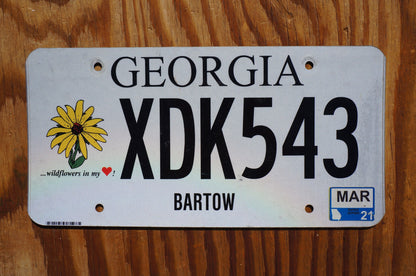 2021 Georgia Wildflowers in my heart License Plate - Sunflower