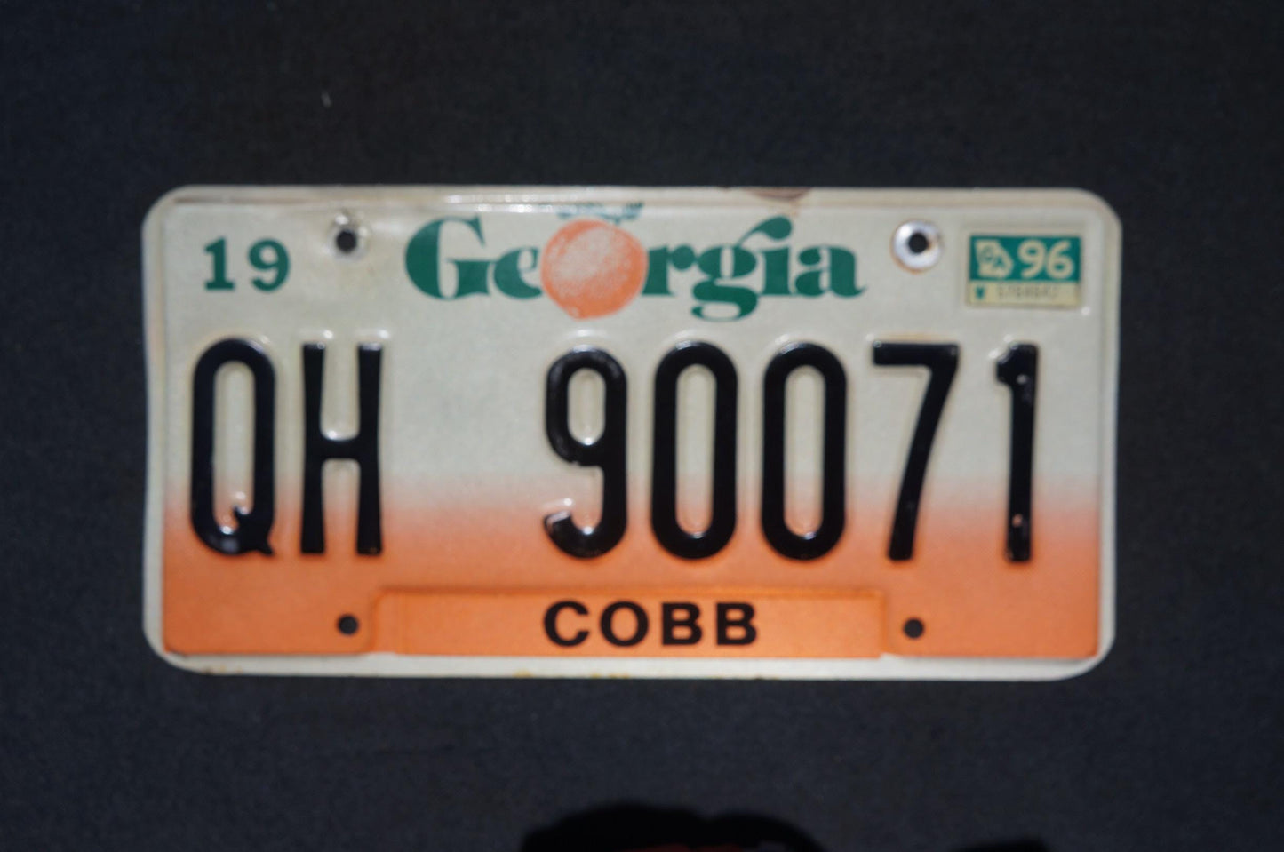 1996 Georgia Peach License Plate COBB County