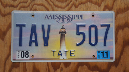 2011 Mississippi Light House TATE Purple License Plate