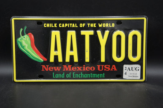 NEW MEXICO JALAPENOS Peppers Black License Plate -Chili Capital of the World