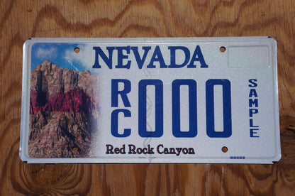 Nevada RED ROCK CANYON Sample License Plate