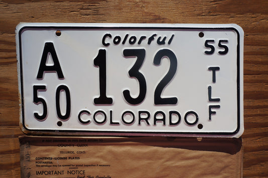 1955 Telluride Colorado License Plate #132