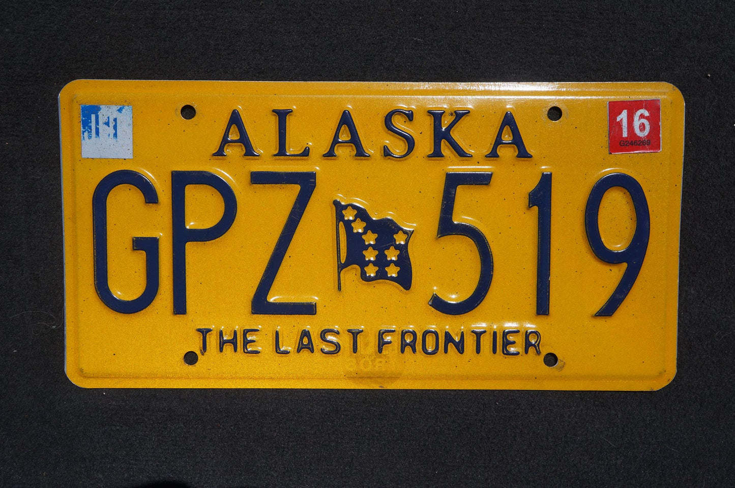 2016 Alaska Yellow Flag License Plate - The Last Frontier # GPZ 519