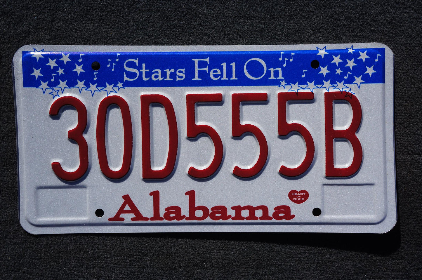 Alabama Stars Fell On Alabama License Plate #30D555B
