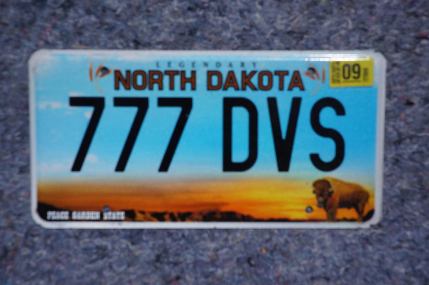 2024 North Dakota Blue License Plate Buffalo # 777 DVS