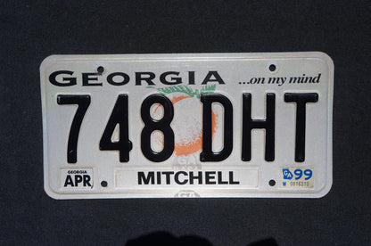 1999 Georgia On My Mind Peach License Plate Mitchell County