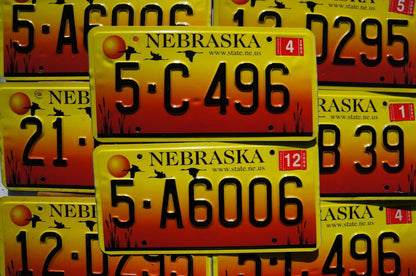 ONE OR MORE Nebraska Sand Hill Cranes Geese - Sunrise / Sunset License Plate