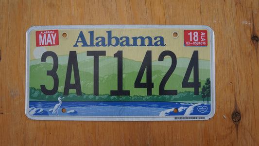 Alabama License Plate: Green Mountains & Blue Lake Graphic