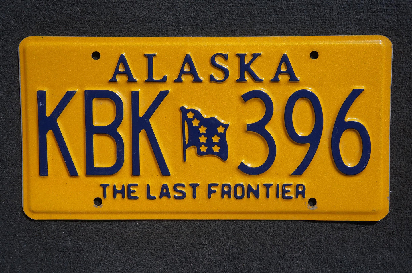 Alaska Yellow Flag License Plate - The Last Frontier