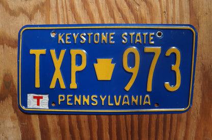1980s Pennsylvania TRUCK KEYSTONE STATE Blue License Plate