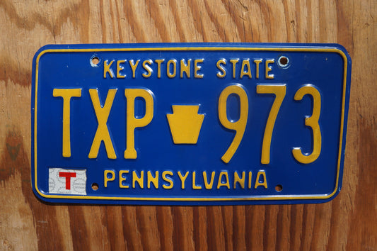 1980s Pennsylvania TRUCK KEYSTONE STATE Blue License Plate