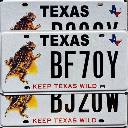Texas Horny Toad Graphic License Plate: Keep Texas Wild