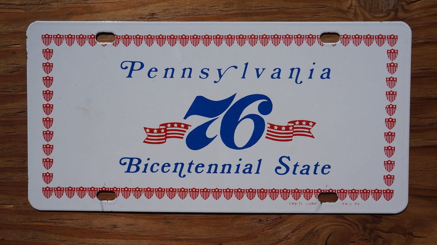 1976 Pennsylvania PORCELAIN Bicentennial Front License Plate