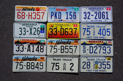 LOT of 12 NEBRASKA License Plates