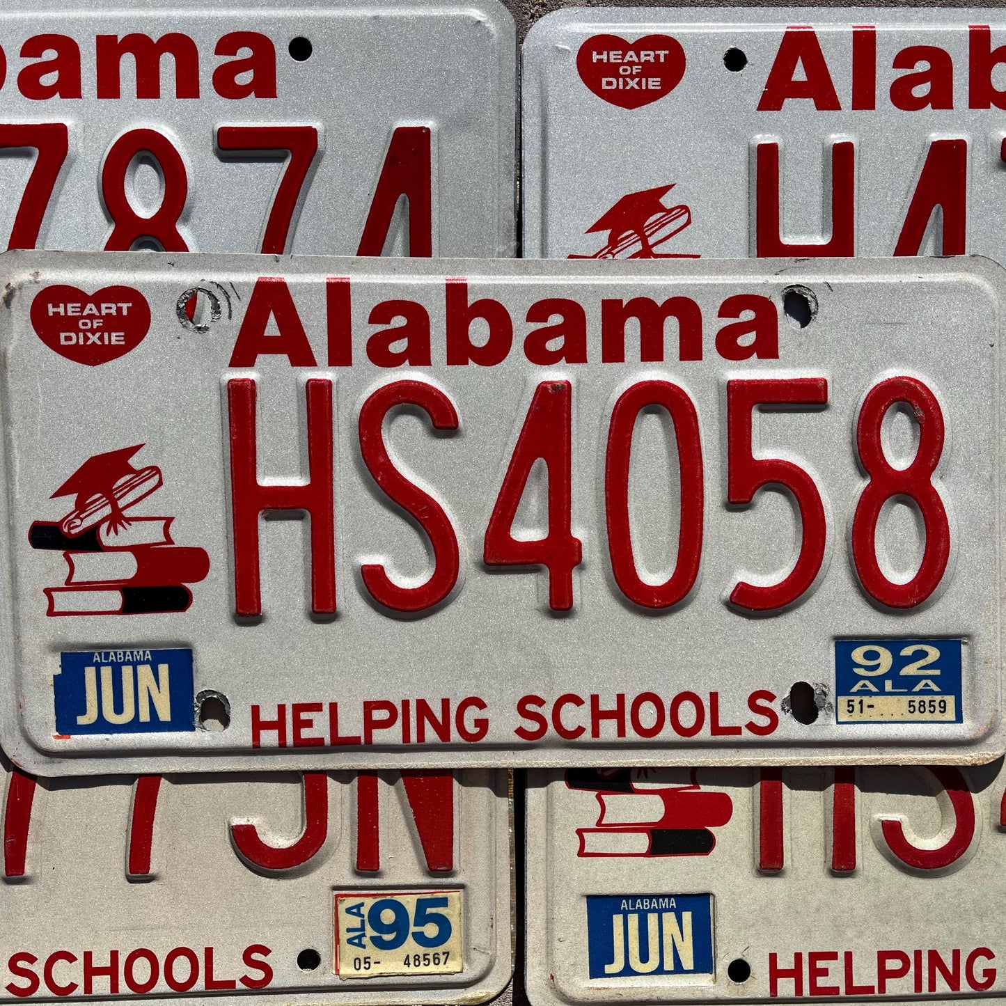 ONE OR MORE - 1990s Alabama Helping Schools Vintage License Plate - Education Books Students