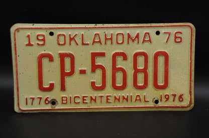 1976 Oklahoma BICENTENNIAL License Plate