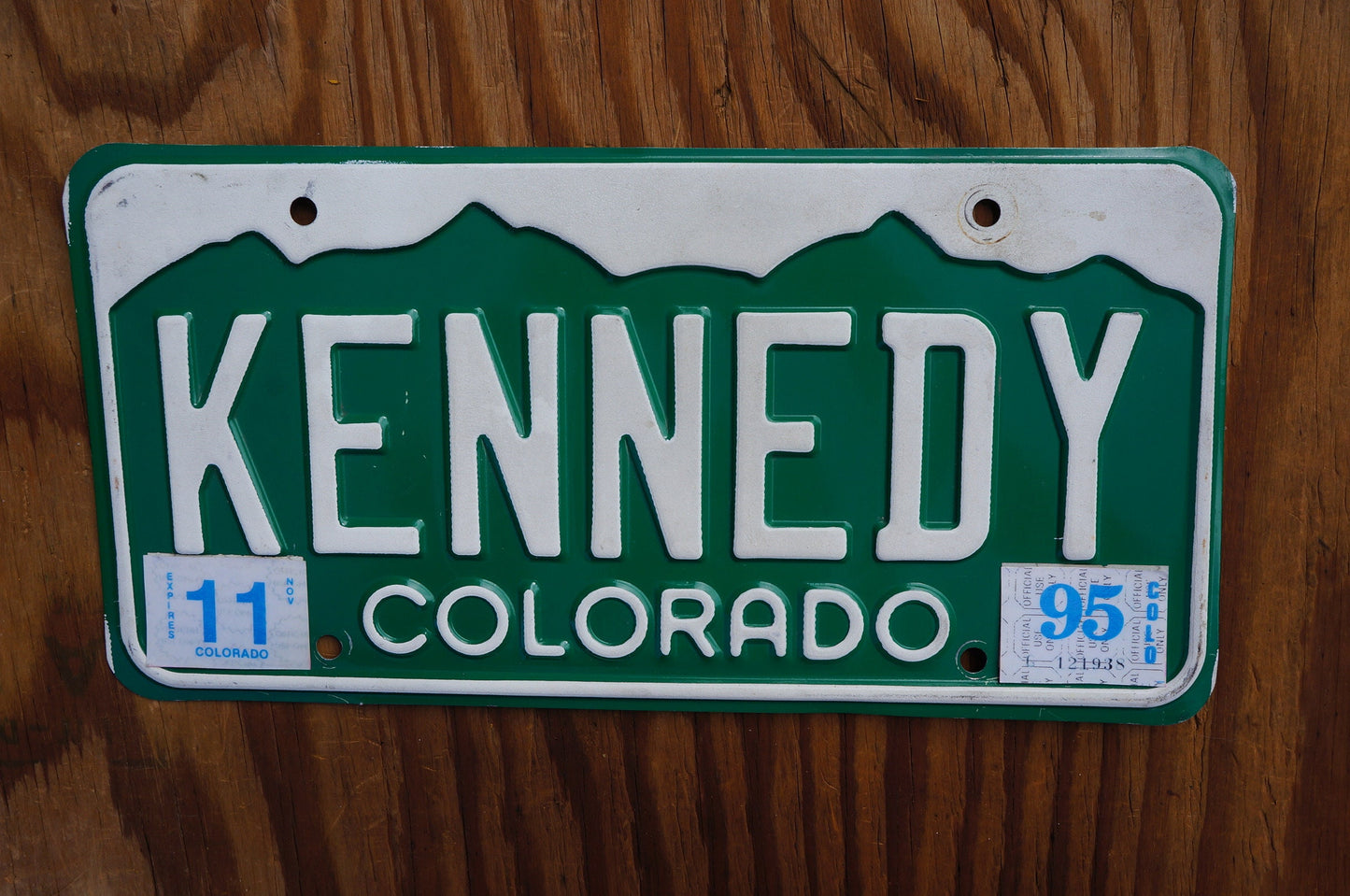 1995 Colorado KENNEDY Vanity Green Mountains License Plates