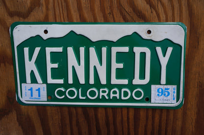 1995 Colorado KENNEDY Vanity Green Mountains License Plates